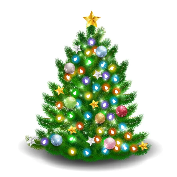 Karácsonyfa Téli Ikon — Stock Vector