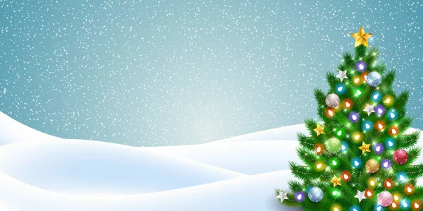Christmas Snow Winter Sky Background — Stock Vector