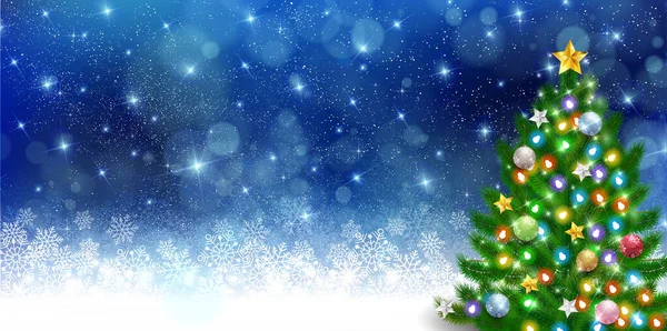 Christmas Snow Winter Sky Background — Stock Vector