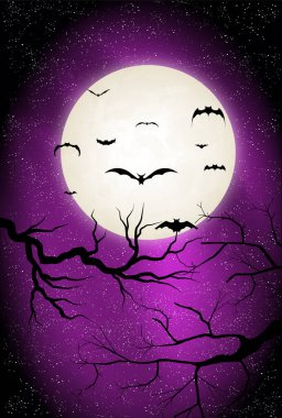 Cadılar Bayramı gecesi gökyüzü arka planı