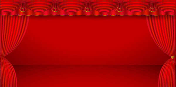 Curtain curtain red curve background