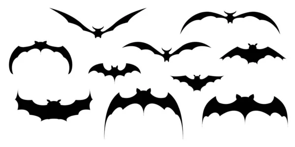 Bat Halloween Silhouette Autumn Icon — Stock Vector