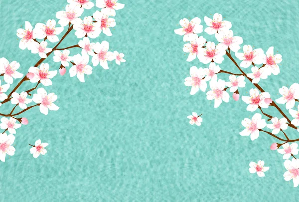 桜水彩日本の模様の背景 — ストックベクタ
