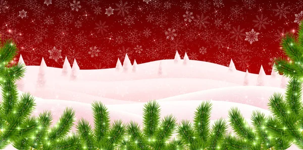 Navidad Nieve Invierno Luz Fondo — Vector de stock