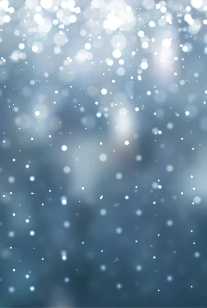 Natale Neve Inverno Luce Sfondo — Vettoriale Stock