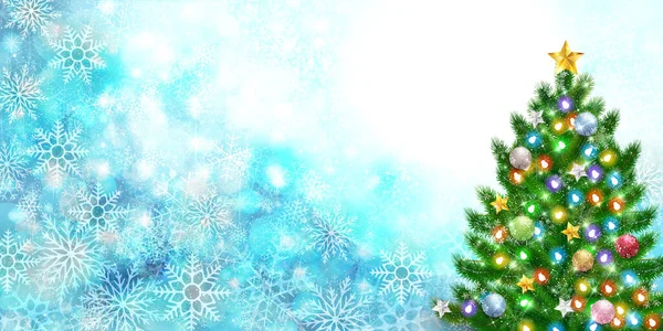 Navidad Nieve Invierno Luz Fondo — Vector de stock