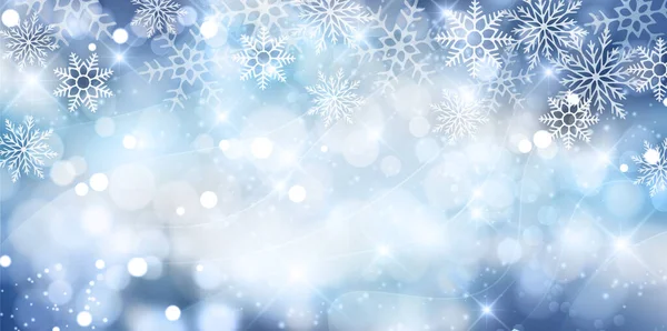 Natal Neve Inverno Luz Fundo — Vetor de Stock