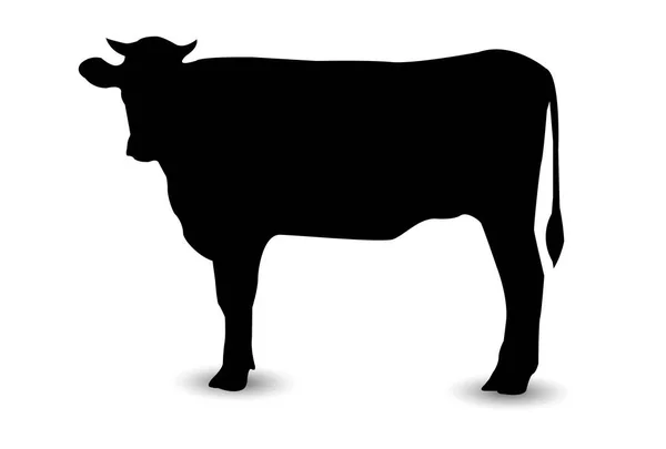 Εικόνα Σιλουέτας Κάρτας Αγελάδας Του Νέου Έτους — Διανυσματικό Αρχείο