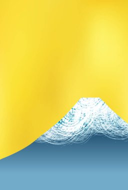 Fuji Dağı Yeni Yıl Kartı Japon kağıt geçmişi