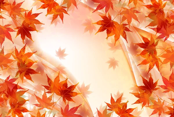 Otoño Hojas Arce Fondo Otoño — Vector de stock