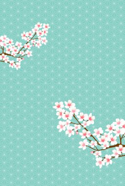 Kiraz Çiçeği Yeni Yıl Kart Japon desenli geçmişi