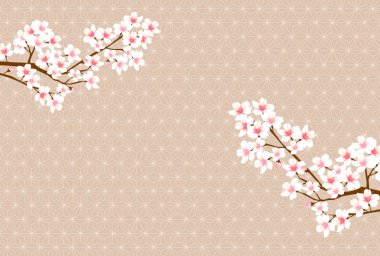 Kiraz Çiçeği Yeni Yıl Kart Japon desenli geçmişi