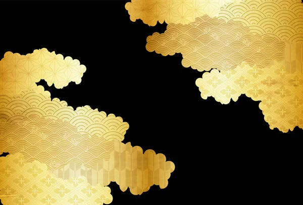 Modèle Japonais Nouvel Carte Nuage Arrière Plan — Image vectorielle