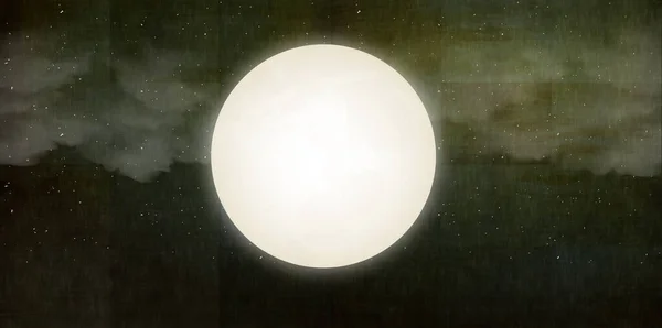 Φεγγάρι Προβολή Δεκαπέντε Νύχτες Υδατογραφία Φόντο — Διανυσματικό Αρχείο