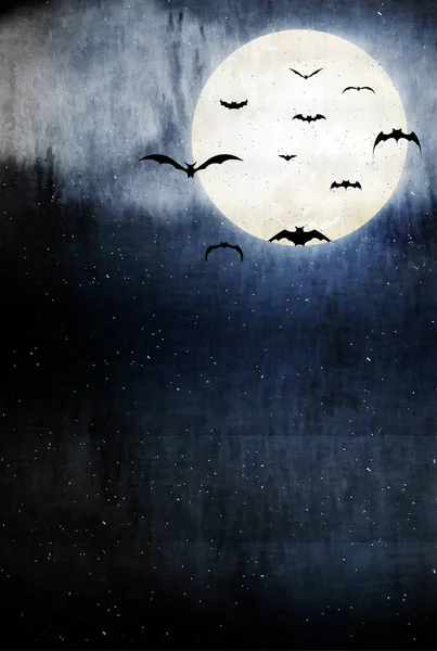 Halloween Acuarela Noche Cielo Fondo — Vector de stock