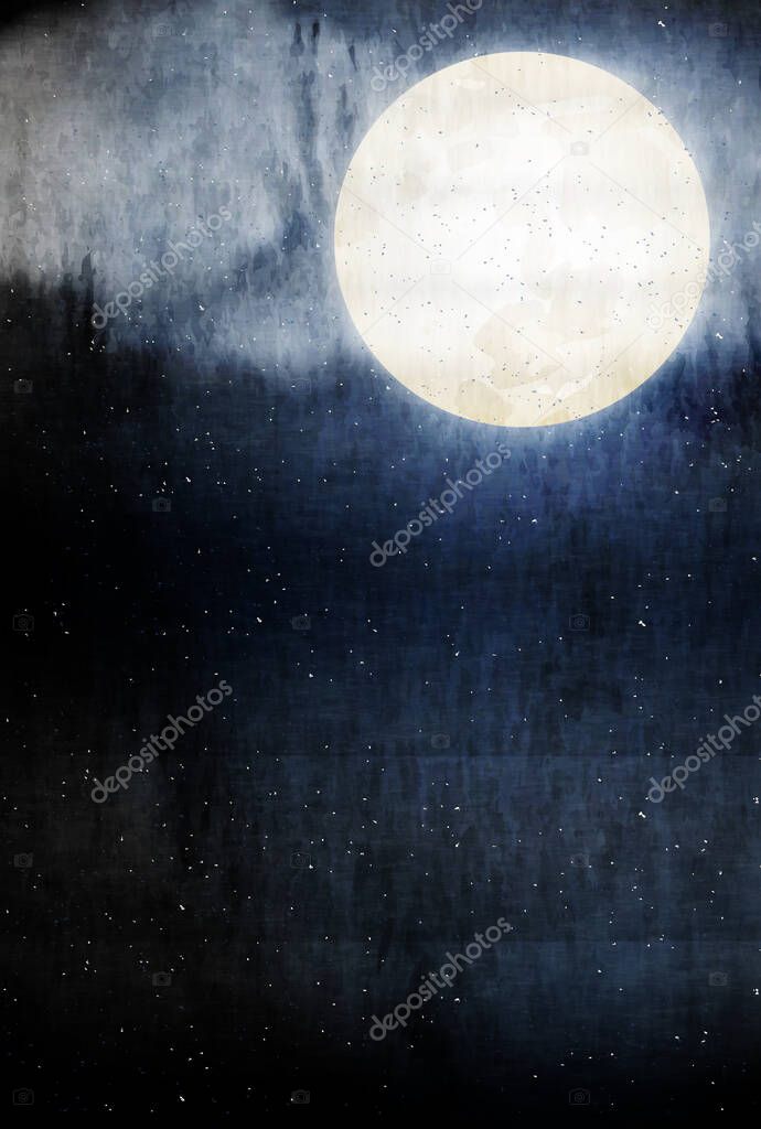 Moon viewing  Fifteen nights Watercolor background
