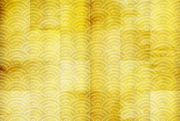 Gold Neujahrskarte Japanisches Papier Hintergrund — Stockvektor