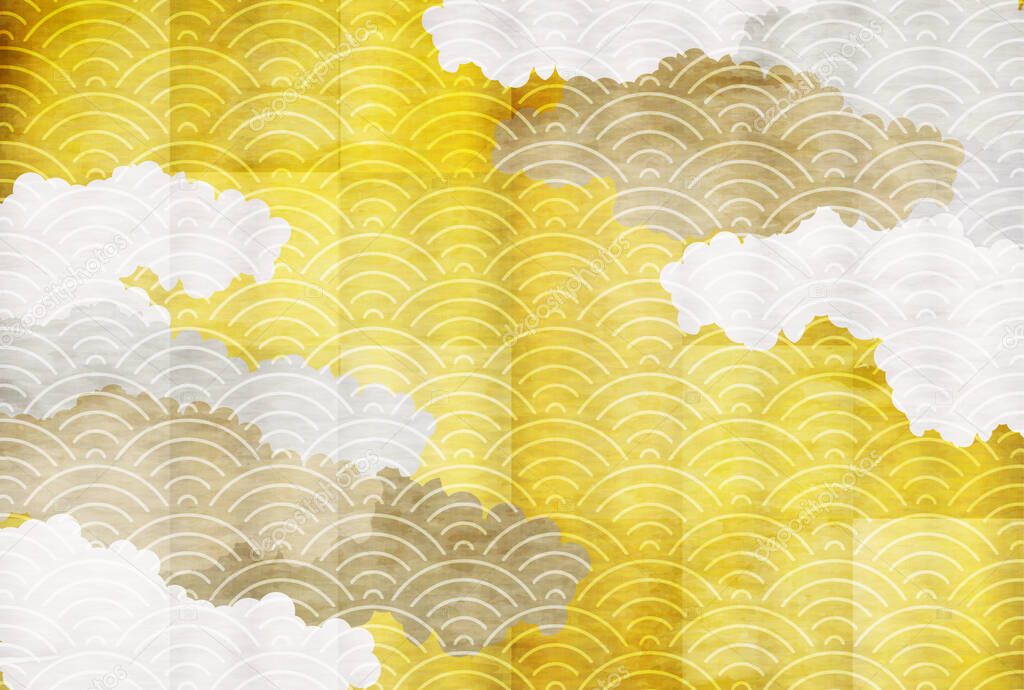 Japanese pattern New Year's card cloud background