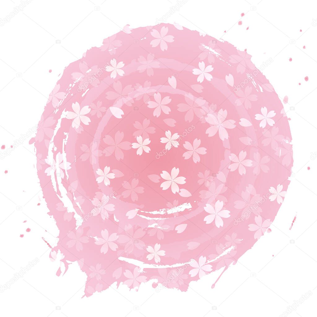 Cherry Blossoms Japanese pattern New Year's card icon
