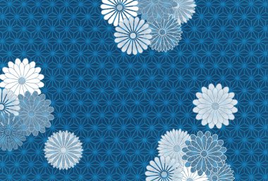 Kasımpatı Japon desenli suluboya arkaplan