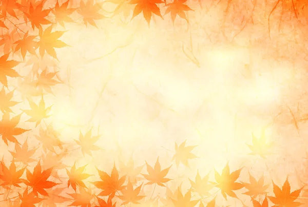 Feuilles Automne Motif Japonais Fond Aquarelle — Image vectorielle