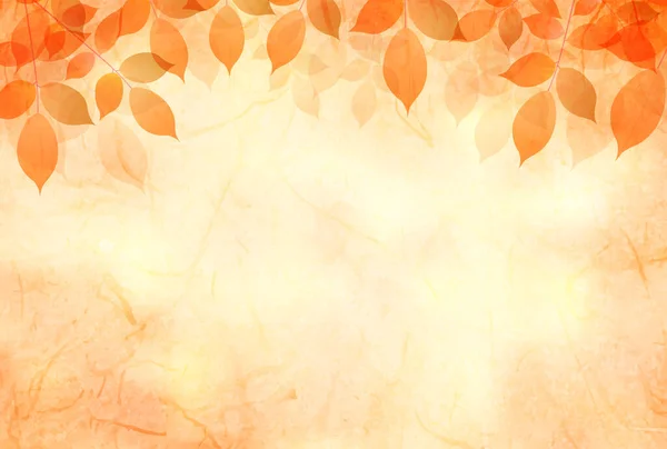 Осенью Листья Японского Рисунка Акварельный Фон — стоковый вектор
