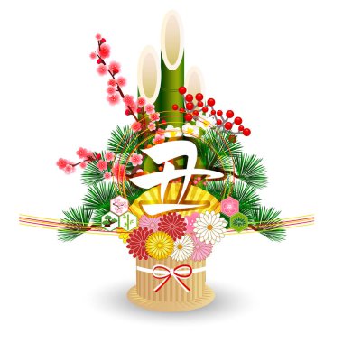 İnek Yeni Yıl Kartı Zodiac simgesi