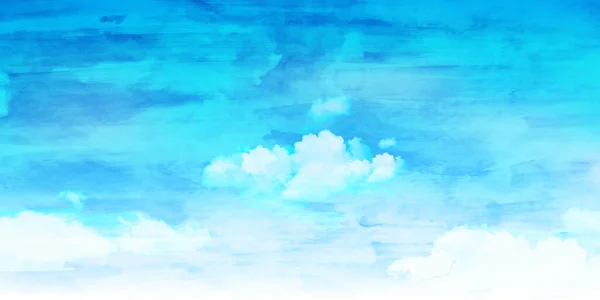 Aquarell Himmel Landschaft Wolke Hintergrund — Stockvektor