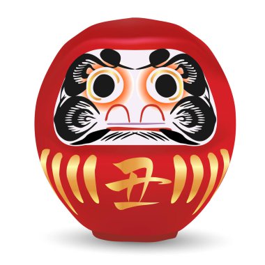 İnek Yeni Yıl Kartı Zodiac simgesi