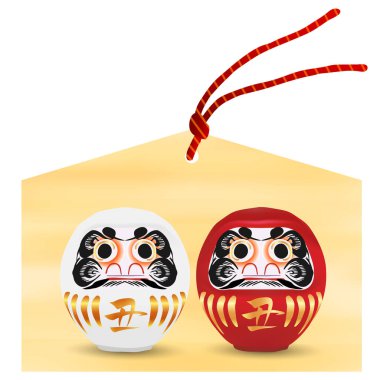 İnek Yeni Yıl Kartı Zodiac simgesi