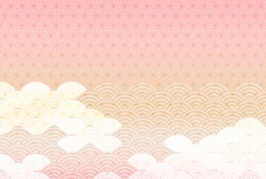 Japon desenli yeni yıl kart şablonu