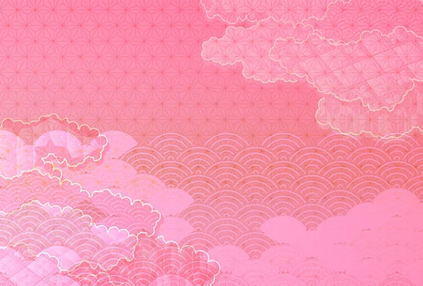 Japon desenli yeni yıl kart şablonu