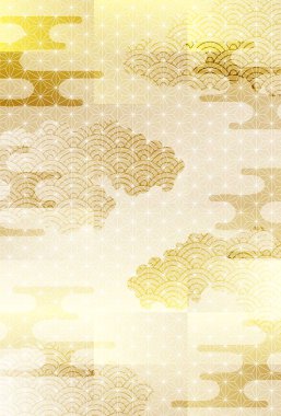 Japon desenli yeni yıl kart şablonu