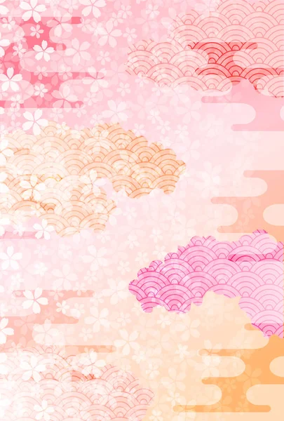 Japon desenli yeni yıl kart şablonu