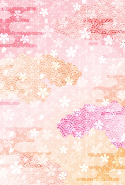 Japon desenli yeni yıl kart şablonu