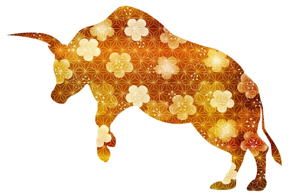 Carte Nouvel Vache Icône Zodiaque — Image vectorielle
