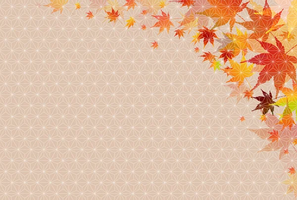 Herbst Blätter Herbst Japanisches Muster Hintergrund — Stockvektor