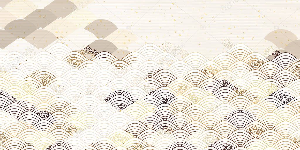 Japanese pattern New Year's card pattern background