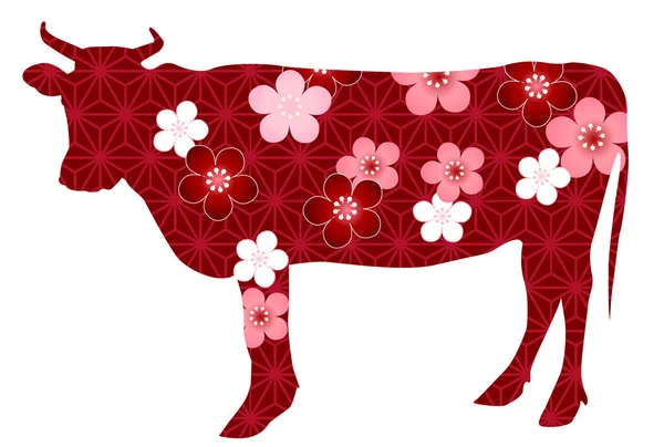 Nowa Karta Krowy Ikona Zodiaku — Wektor stockowy