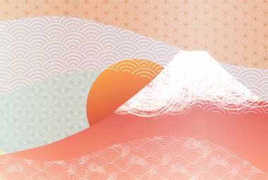 Mt. Fuji Japon desenli yeni yıl kartı geçmişi