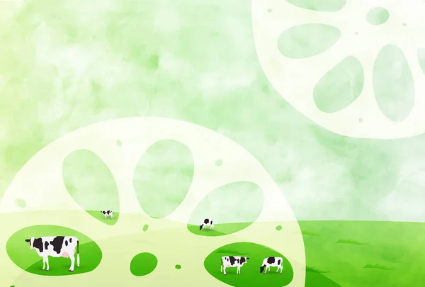 Vache Carte Nouvel Fond Zodiaque — Image vectorielle