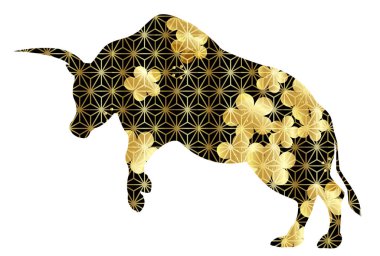 İnek Yeni Yıl Kartı Zodiac simgesi