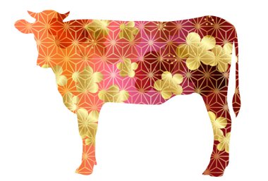 İnek Yeni Yıl Kartı Zodiac simgesi