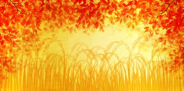 Pirinç pirinç sonbahar suluboya arka plan