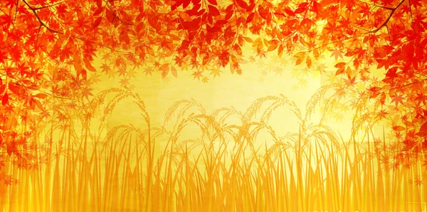 Pirinç pirinç sonbahar suluboya arka plan