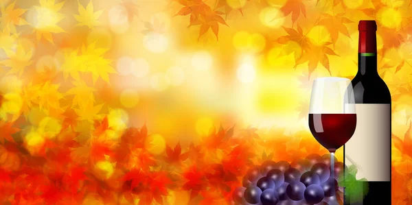 Otoño Deja Vino Fondo Otoño — Vector de stock