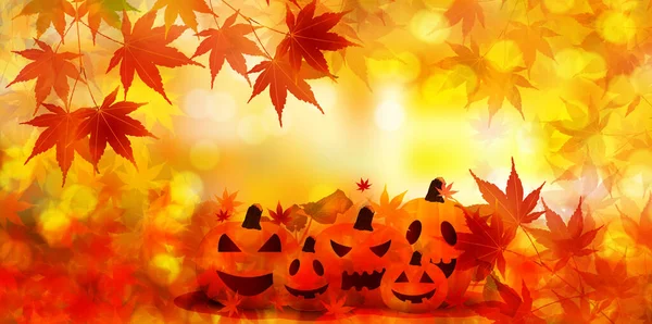 Halloween Herfst Bladeren Herfst Achtergrond — Stockvector