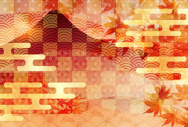 Fuji Herbst Blätter Herbst Hintergrund — Stockvektor