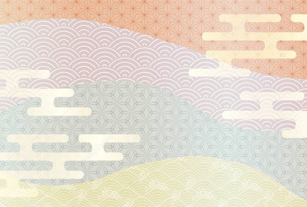 New Year's card Japanese pattern pattern background