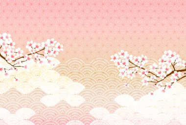 Kiraz Çiçeği Yeni Yıl Kart Japon desenli geçmişi